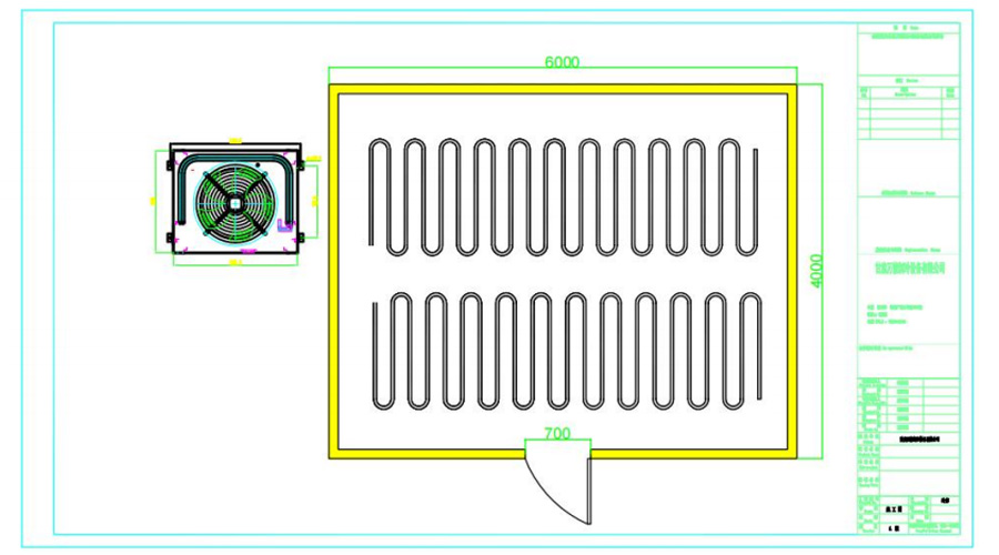 甘肅蘭州新區(qū)24平米百合冷庫設(shè)計平面圖